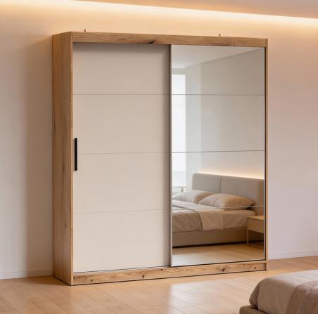Armario 2 puertas correderas con espejo Inova 200 cm