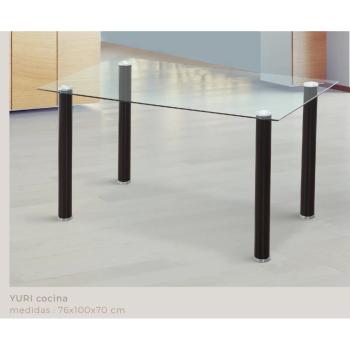 Mesa Cocina Yuri fija 100x70 cm. negro entrega urgente