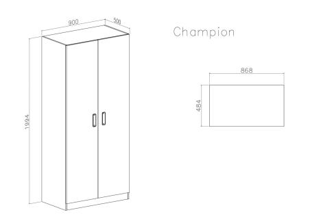 Estante opcional para armario 2 puertas Champion