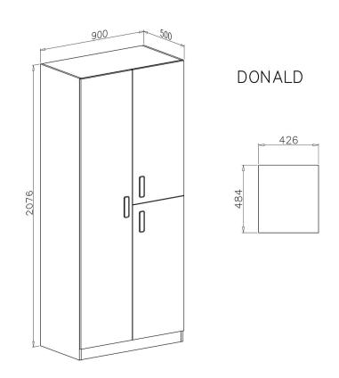 Estante opcional para armario Donald 038 (42,6 × 48,4 cm)
