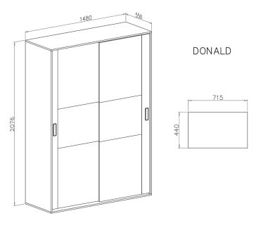 Estante opcional para armario corredera 150 cm Donald
