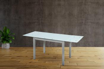 Mesa cocina extensible estructura metálica cristal blanco mod. 70 con entrega express