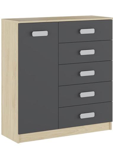 Comodín 1 puerta 5 cajones Donald | Relax Muebles