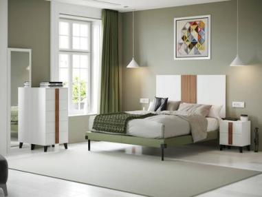 Mesita 2 cajones Ibiza nieve | Relax Muebles
