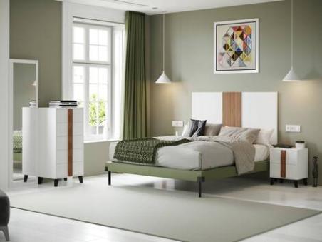 Mesita 2 cajones Ibiza nieve | Relax Muebles