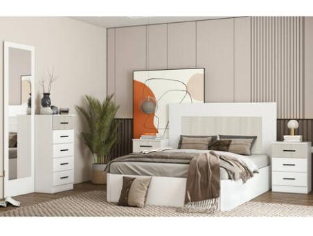 Cabecero Berlín blanco/gris 163 cm | Relax Muebles