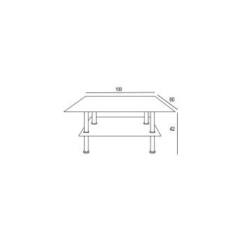 MESA CENTRO FIJA TAPA CRISTAL ELBA NEGRO en Relax Muebles 2