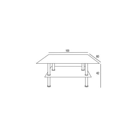 MESA CENTRO FIJA TAPA CRISTAL ELBA NEGRO en Relax Muebles
