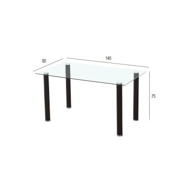 Mesa Cocina Yuri fija 100x70 cm. negro entrega urgente