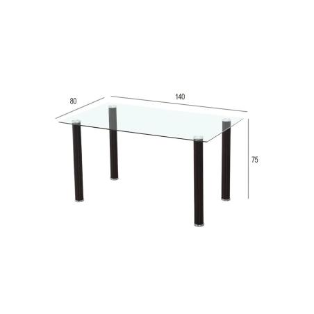 Mesa Cocina Yuri fija 100x70 cm. negro entrega urgente