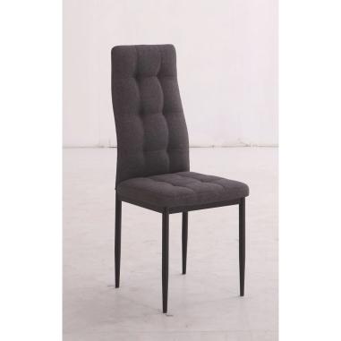 JUEGO DE 6 SILLAS TAP. TELA PATA NEGRA ZUNI GRIS en Relax Muebles