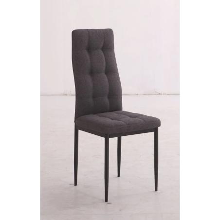 JUEGO DE 6 SILLAS TAP. TELA PATA NEGRA ZUNI GRIS en Relax Muebles