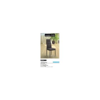 JUEGO DE 6 SILLAS TAP. TELA PATA NEGRA ZUNI GRIS en Relax Muebles