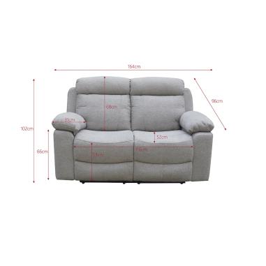 SOFA 2P RELAX MANUAL MOD OLIMPO GRIS EN RELAXMUEBLES.COM