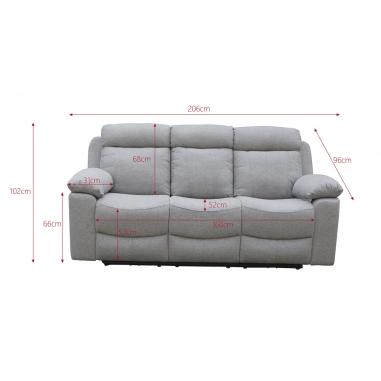 SOFA 3P 3 ASI. RELAX ELÉCTRICO MOD OLIMPO GRIS EN RELAXMUEBLES.COM
