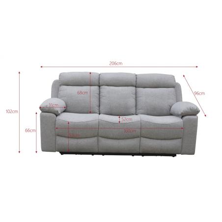 SOFA 3P 3 ASI. RELAX ELÉCTRICO MOD OLIMPO GRIS EN RELAXMUEBLES.COM