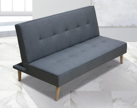 SOFA CAMA CLIC-CLAC PATAS MADERA UNAI GRIS - AZUL OSCURO