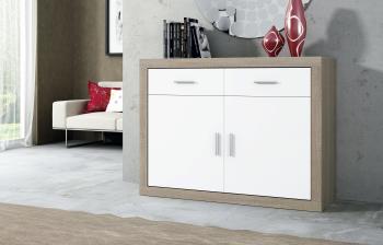 APARADOR 2P. 120 CM. LARA CAMBRIA-GRAFITO, CAMBRIA-BLANCO, PUCCINI-TEXTIL