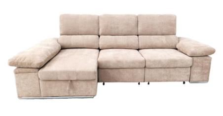 Shaiselongue cama izquierda c/arcón gris o beig Nadia