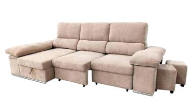 Shaiselongue cama izquierda c/arcón gris o beig Nadia