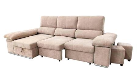 Shaiselongue cama izquierda c/arcón gris o beig Nadia