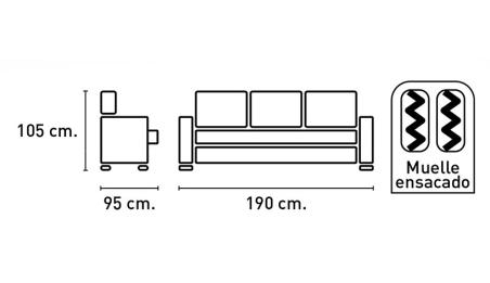 SOFA 3 PLAZAS MODELO KOKE EN RELAX MUEBLES