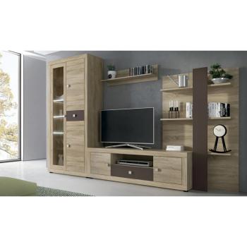 Salón Julieta 300cm. Leds Cambria-Chocolate | Relax Muebles