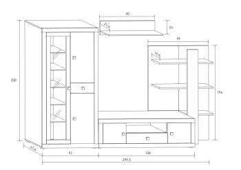 Salón Julieta 300cm. Leds Cambria-Chocolate | Relax Muebles 2