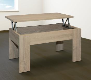 MESA CENTRO ELEVABLE LARA cambria y blanco