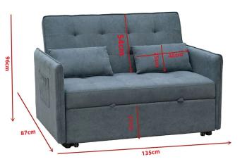 Sofá Cama de Arrastre BILBAO de 2 Plazas Tapizado beige o 2