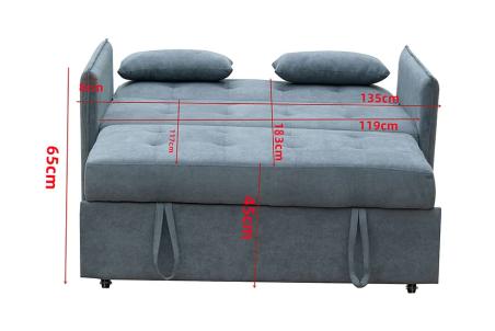 Sofá Cama de Arrastre BILBAO de 2 Plazas Tapizado beige o