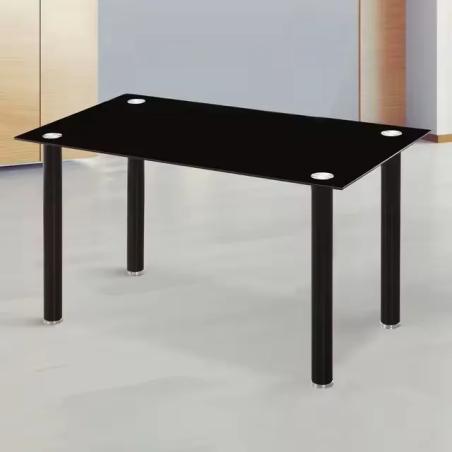 Mesa fija 140x80 Emi transparente, gris o negro
