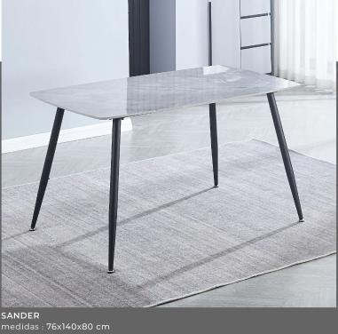 Mesa comedor porcelánico 140x80 Sanders en RelaxMuebles