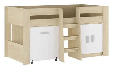 CAMA BLOCK C/MESA ESTUDIO DONALD Andersen pino-Grafito