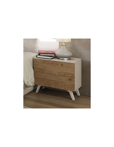 MESITA DE NOCHE 2 CAJONES SOTO con entrega rápida en RelaxMuebles.com