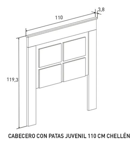 CABECERO CON PATAS 110 CM. CHELLEN