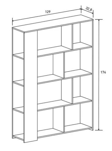Estantería Solana 129 cm. servicio exprés en Relax Muebles