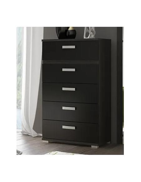 Sinfonier Rambla 5 cajones ceniza-negro en RelaxMuebles.com