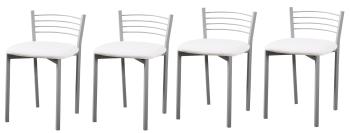 Juego 4 taburetes blancos para cocina al mejor precio en RelaxMuebles