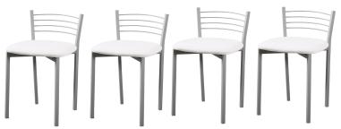 Juego 4 taburetes blancos para cocina al mejor precio en RelaxMuebles