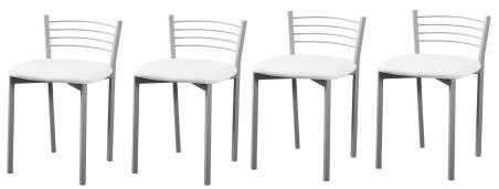 Juego 4 taburetes blancos para cocina al mejor precio en RelaxMuebles