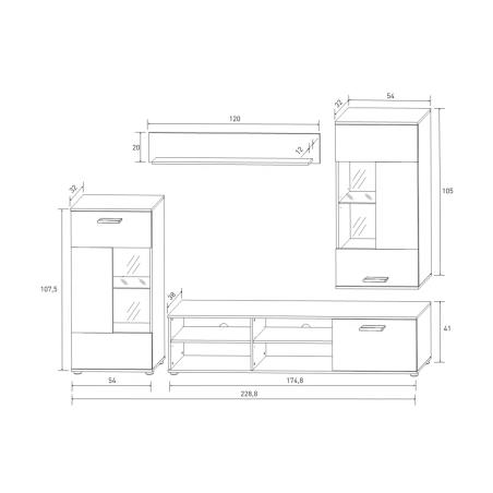 Salón Antígona 229 cm | Relax Muebles
