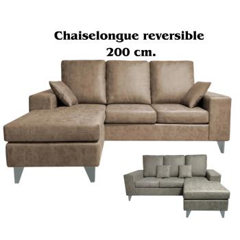 Chaiselongue Duque reversible, cemento o piedra