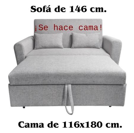 SOFA CAMA CON BRAZOS MOD. CIRO GRIS