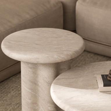 Mesa Centro Emeric Marmol Travertino | Relax Muebles