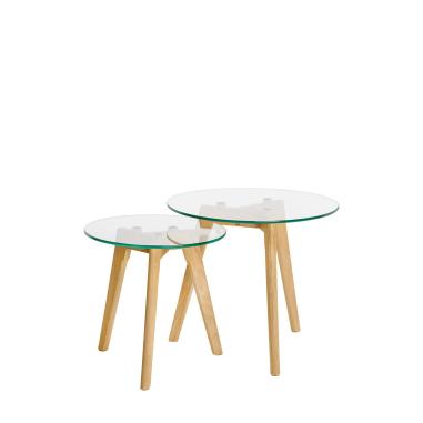 Mesa Centro Abel Cristal/roble | Relax Muebles