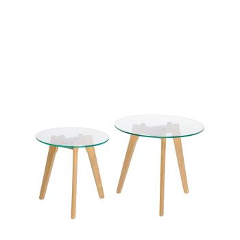Mesa Centro Abel Cristal/roble | Relax Muebles 2