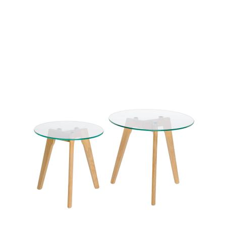 Mesa Centro Abel Cristal/roble | Relax Muebles