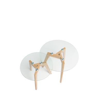 Mesa Centro Abel Cristal/roble | Relax Muebles