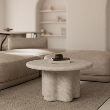 Mesa Centro Luigi Marmol Travertino | Relax Muebles